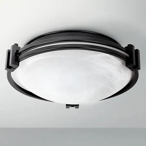 Possini Euro Deco 12 3/4" Wide Oil-Rubbed Bronze Ceiling Light