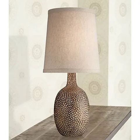 Possini Euro Chalane 23 1/2" Hammered Antique Bronze Modern Table Lamp