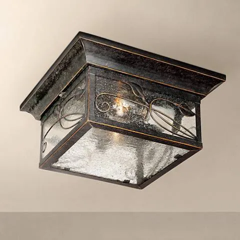 Franklin Iron French Garden 11" Bronze Indoor-Outdoor Ceiling Light