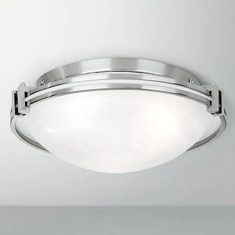 Possini Euro Design Deco 16 3/4" Wide Brushed Nickel Ceiling Fixture