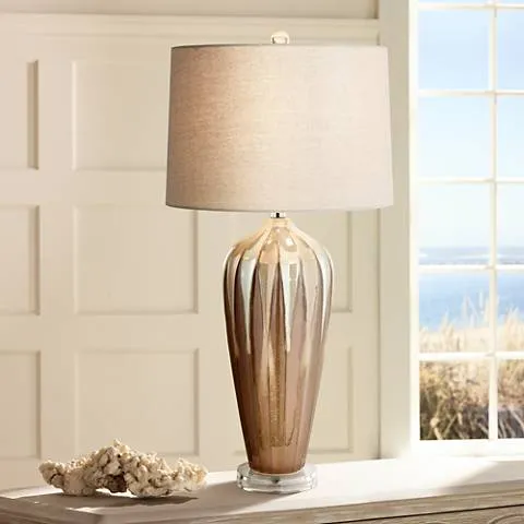 Possini Euro Loren 28 1/4" Ivory Drip Handcrafted Modern Ceramic Lamp