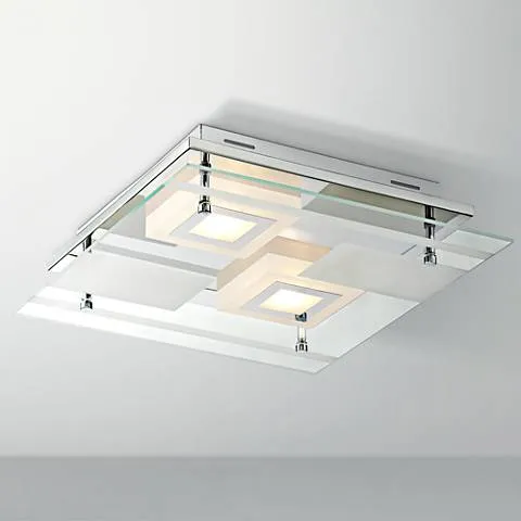 Possini Euro Reese 13 1/2" Wide Modern Glass LED Ceiling Light
