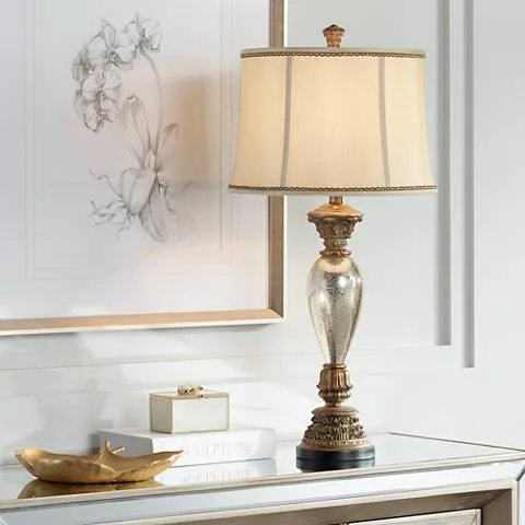 Regency Hill Alsace 32 1/2" Bronze and Mercury Glass Table Lamp