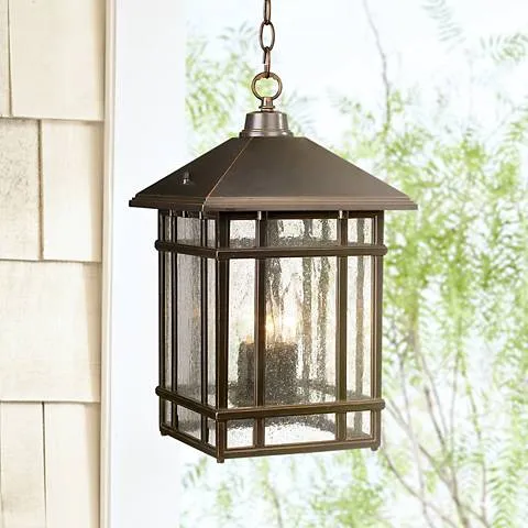 Kathy Ireland Sierra 16 1/2" High Bronze Outdoor Hanging Light