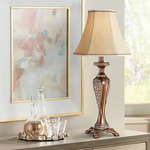 Regency Hill Shaylee 23 1/2" Traditional Bronze Candlestick Table Lamp