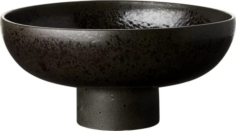 Black Ceramic Pedestal Bowl