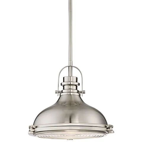 Possini Euro Verndale 11 1/2" Brushed Nickel Industrial Mini Pendant