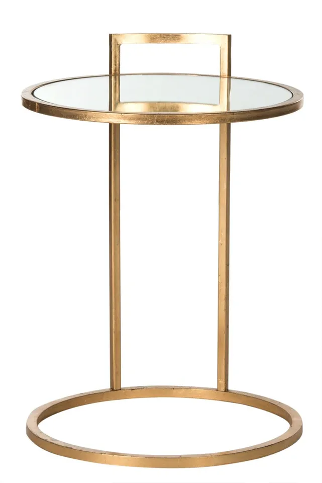 Calvin Round End Table - Antique Gold