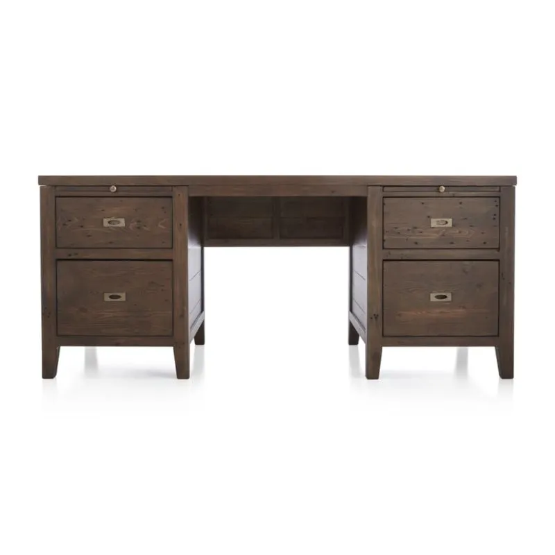 Morris 72" Chocolate Brown Executive Desk