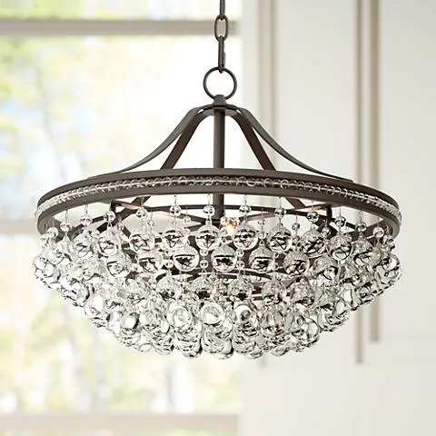Possini Euro Wohlfurst 20 1/4" Bronze Crystal Pendant Light