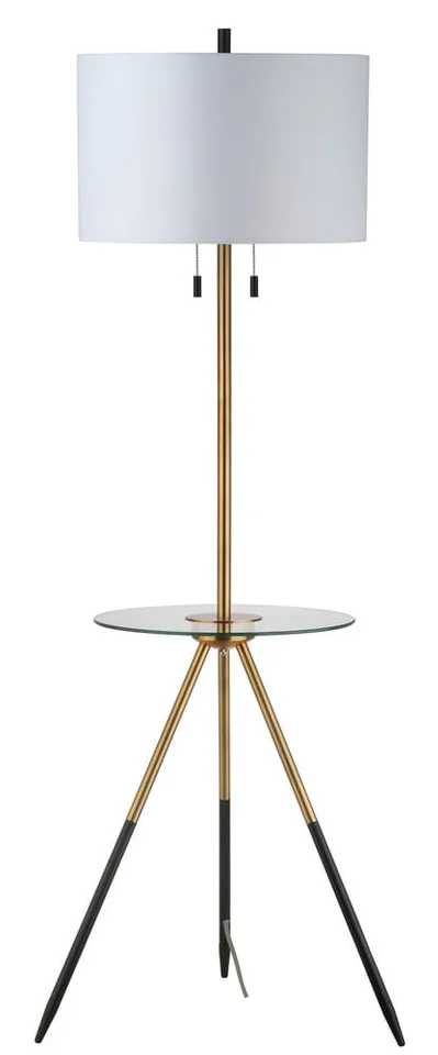 Morrison Floor Lamp Side Table - Gold/Black