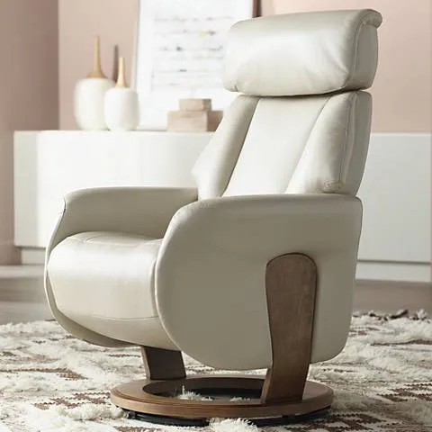 Octavian Taupe Faux Leather 4-Way Recliner Chair