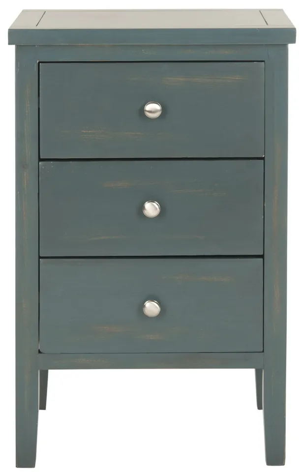Deniz Nightstand With Storage Drawers - Steel Teal