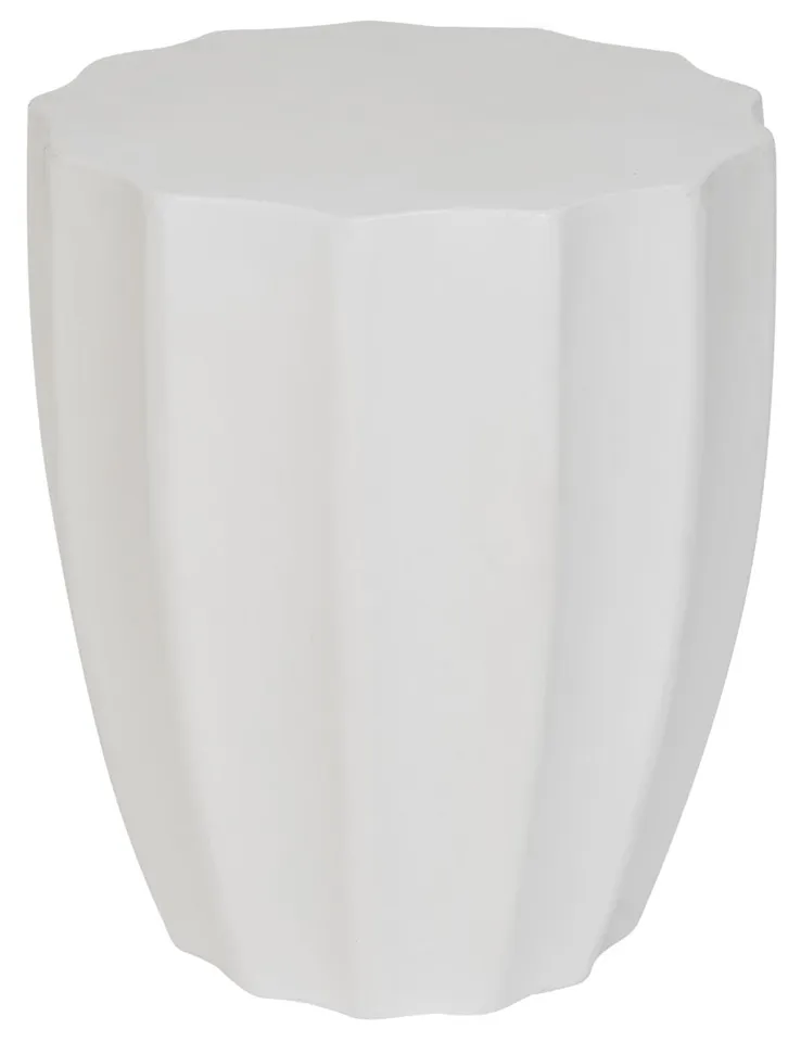 Jaslyn In/Outdoor Round Concrete 17.7" Accent Stool - Ivory
