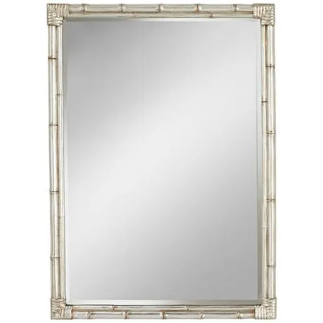 Noble Park Takeo 31" x 43" Rectangular Silver Bamboo Wall Mirror