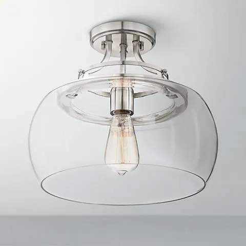 Franklin Iron Charleston 13 1/2" Wide Brushed Nickel LED Ceiling Light