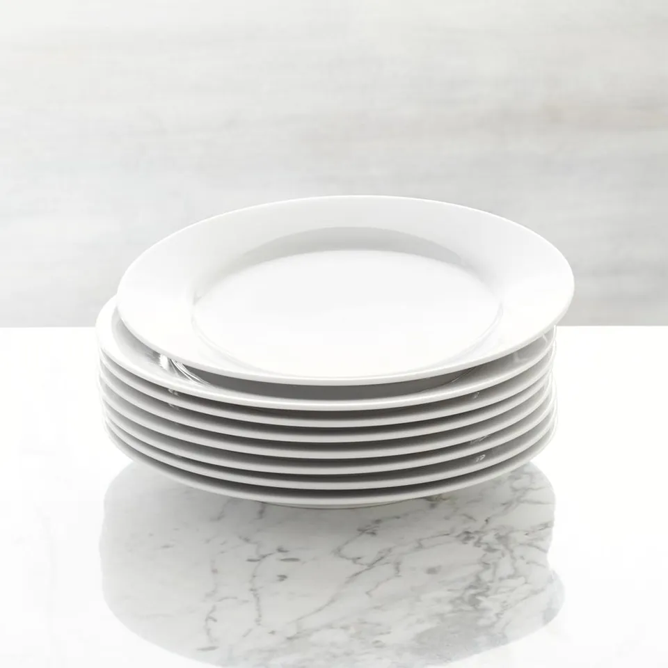 Aspen Rimmed Porcelain Salad Plates, Set of 8