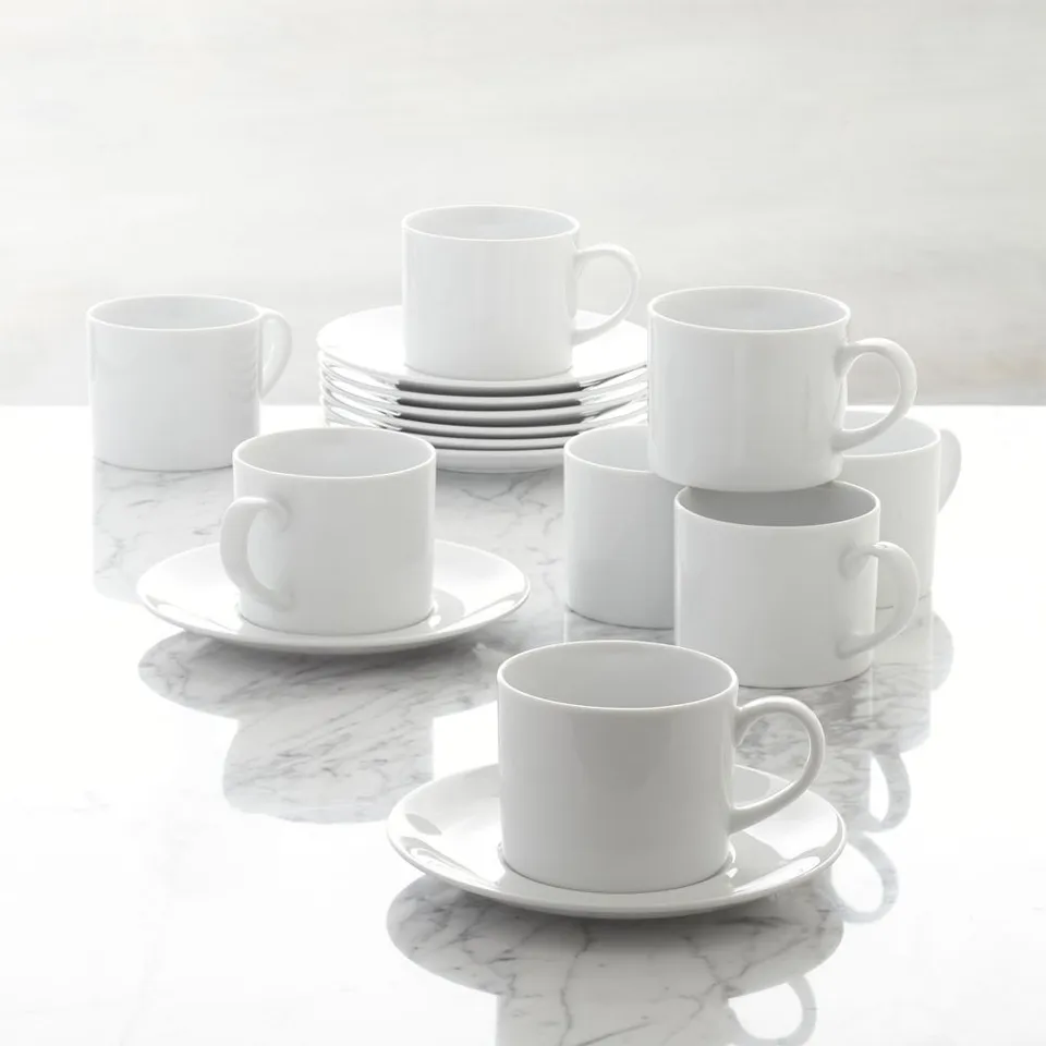 Aspen 9-oz. Cup and Saucer, Set of 8