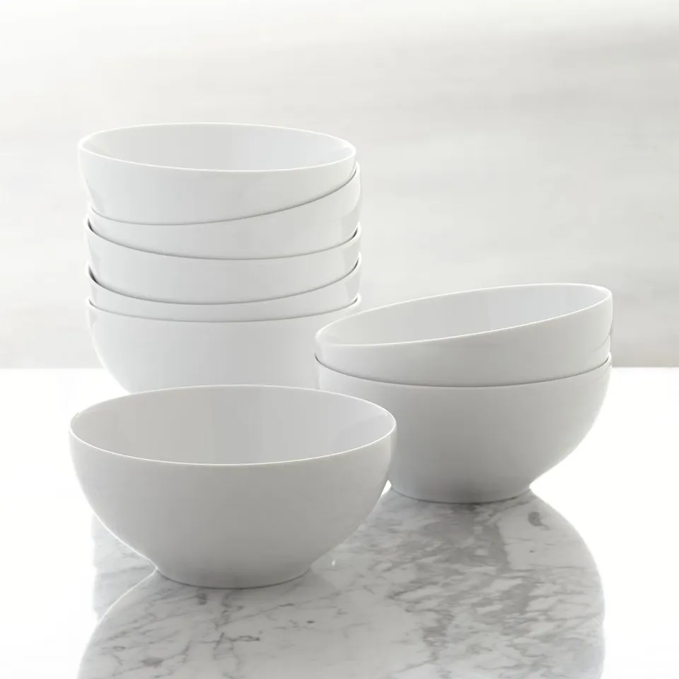 Aspen 6.25" Porcelain Cereal Bowls, Set of 8
