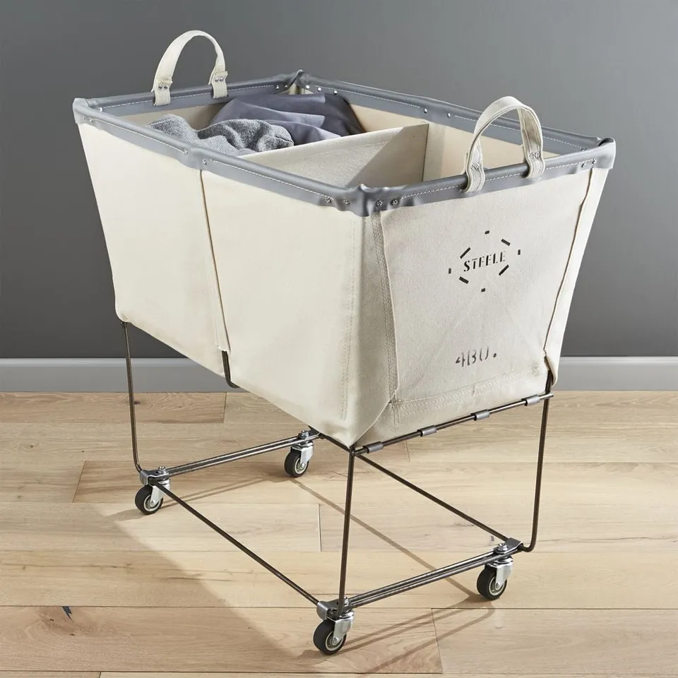 Steele ® Canvas 4-Bushel Divided Sorter Rolling Laundry Hamper