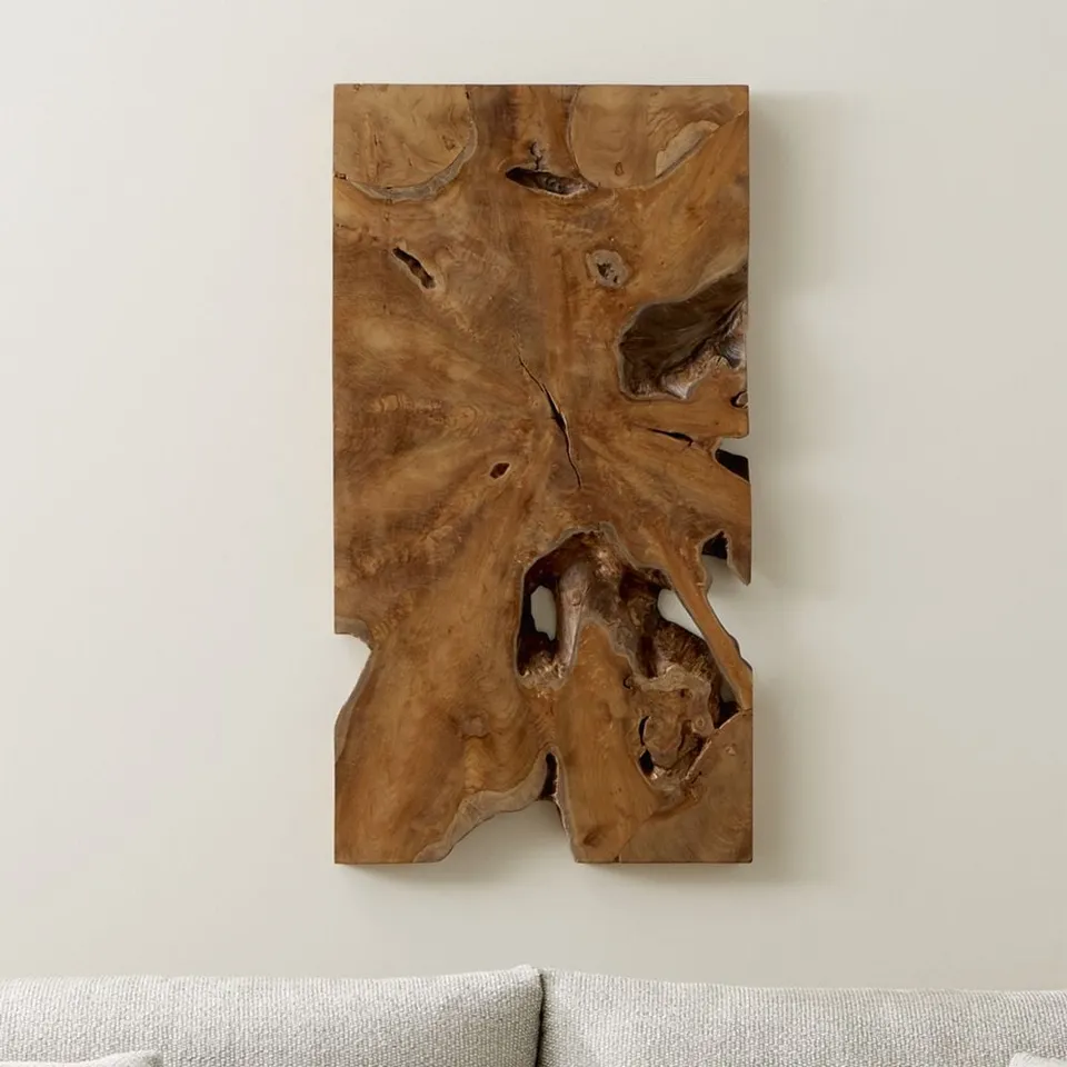 "Slice" Teak Wall Art 19"x35"