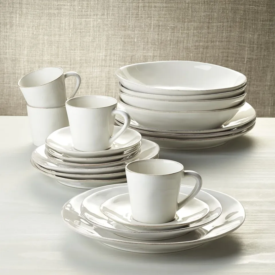 Marin White Stoneware 20-Piece Dinnerware Set