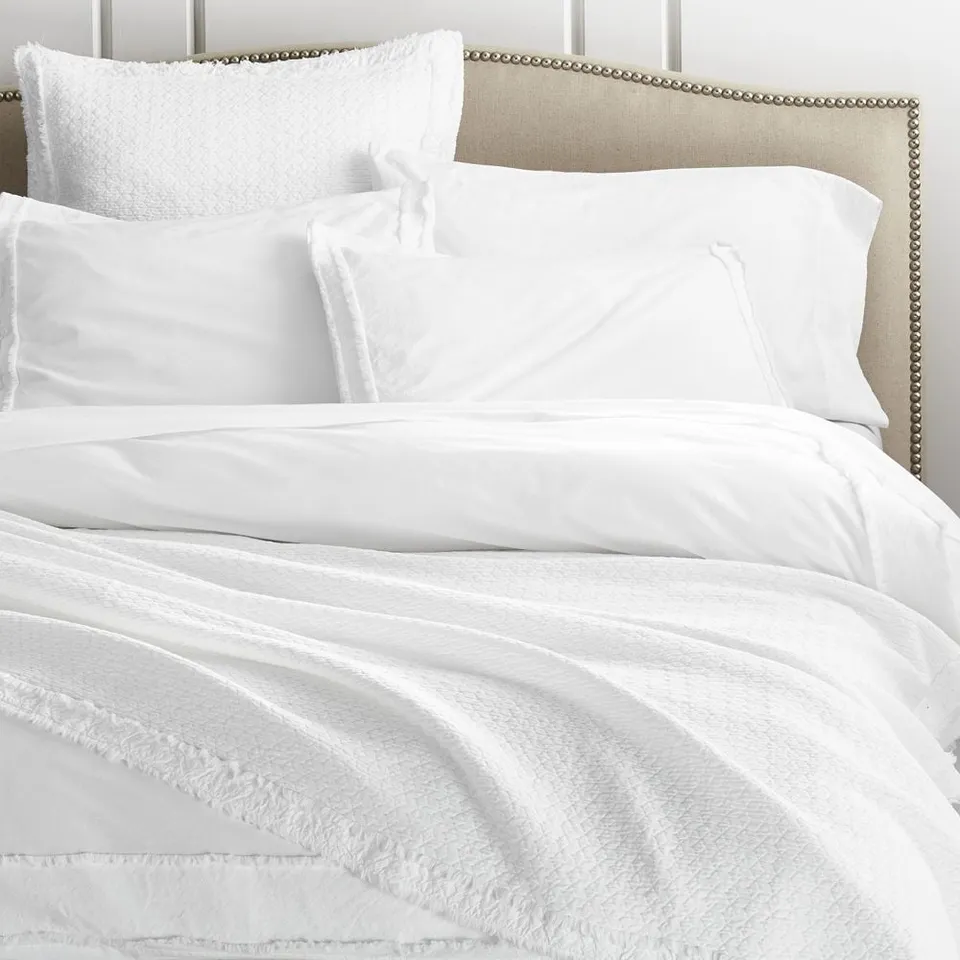 Favorite Washed Organic Cotton White Eyelash King Duvet Cover