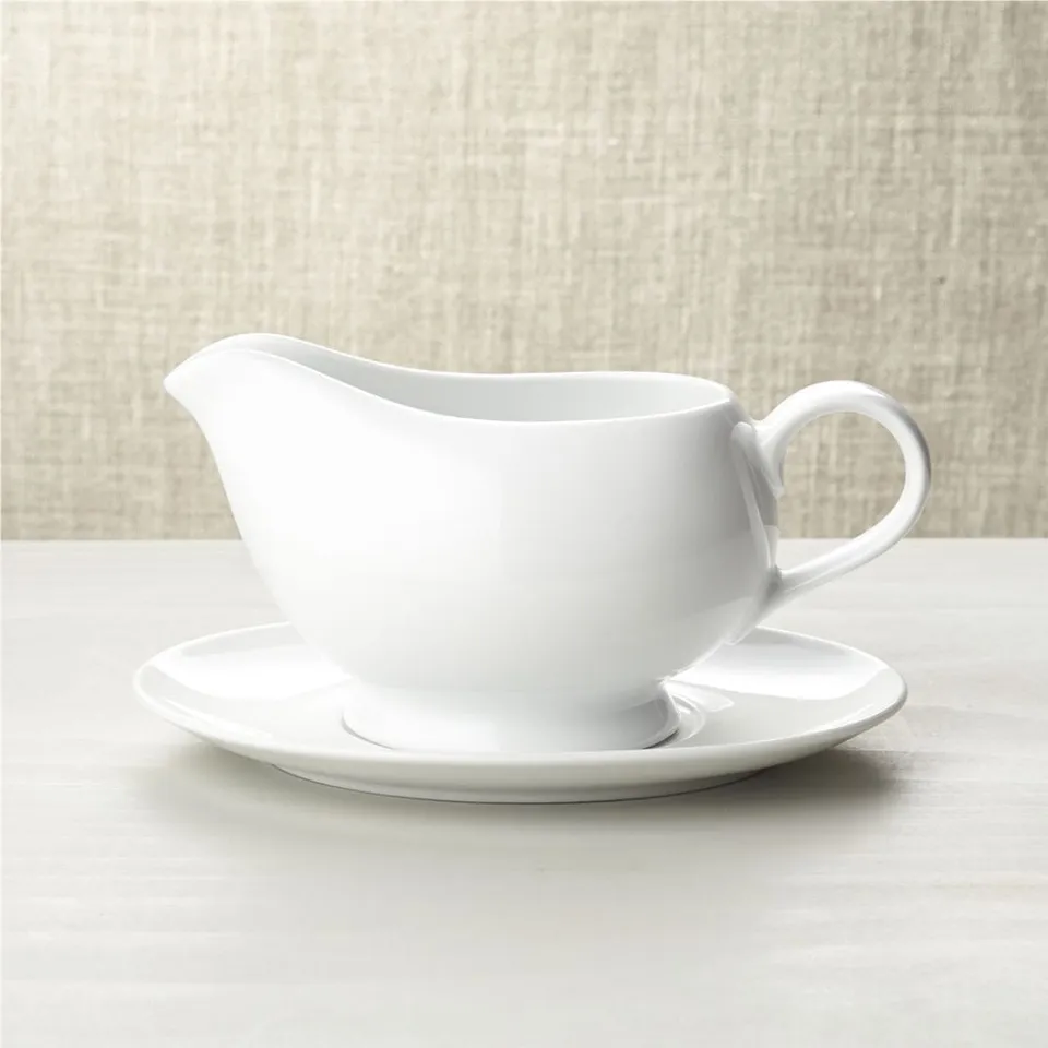 Aspen Porcelain Gravy Boat with Saucer