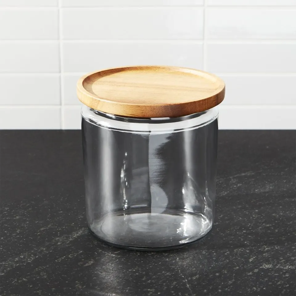 Montana 64-Oz. Medium Glass Jar with Acacia Lid