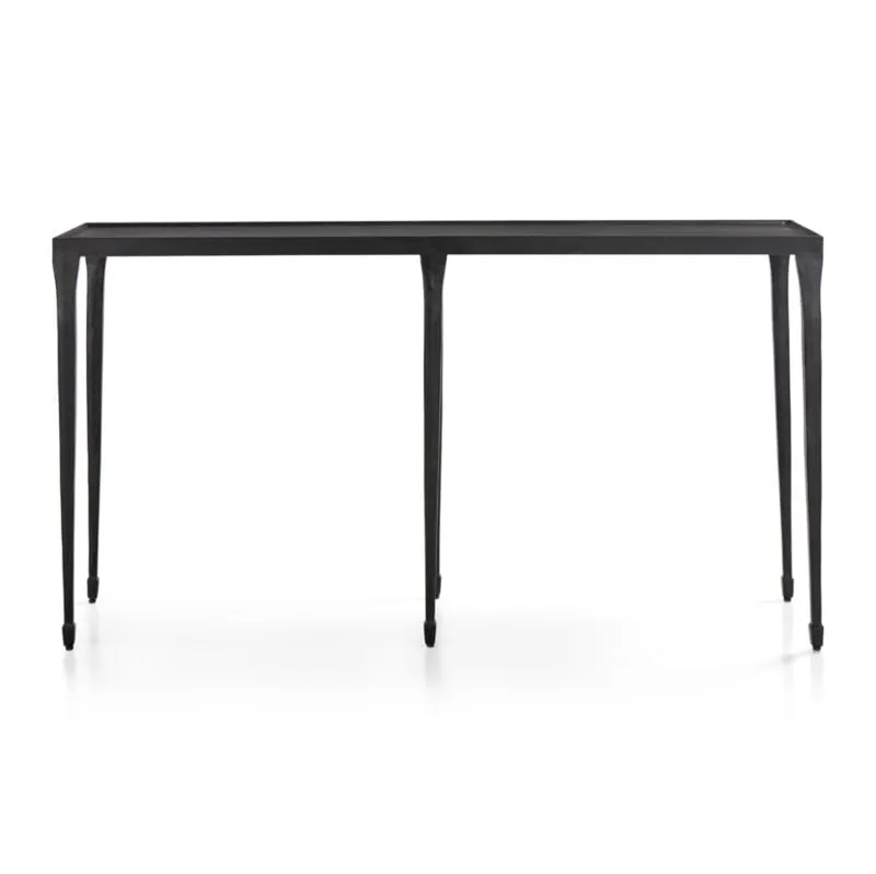 Silviano Black Iron and Steel 60" Console Table