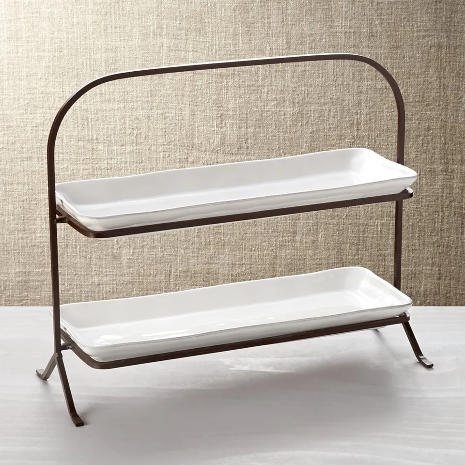 Marin White 2-Tier Server with Plates