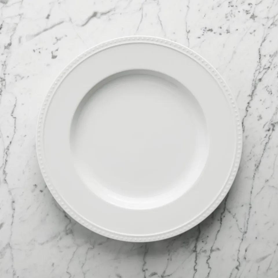 Staccato White Porcelain Dinner Plate