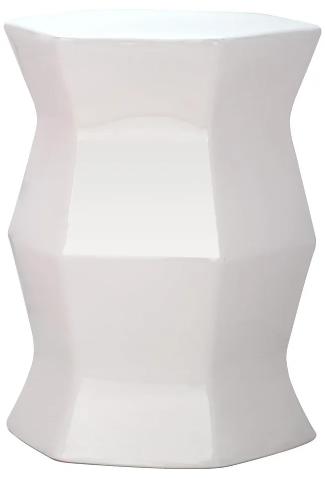 Modern Hexagon Garden Stool - Cream