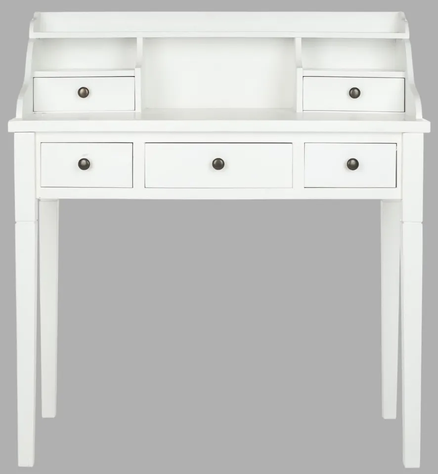 Landon 5 Drawer Writing Desk - White