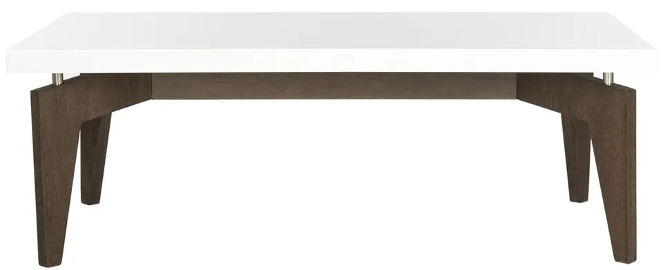 Josef Retro Lacquer Floating Top Coffee Table - White/Dark Brown
