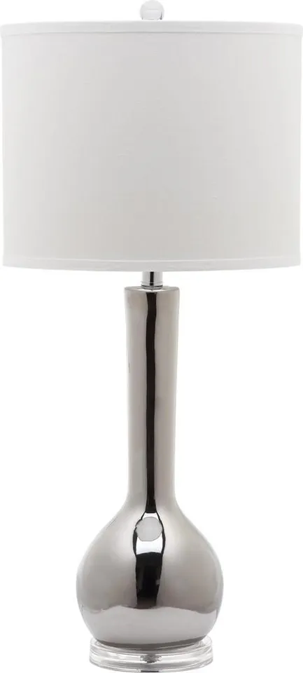 Mae 30.5-Inch High Long Neck Ceramic Table Lamp - Silver