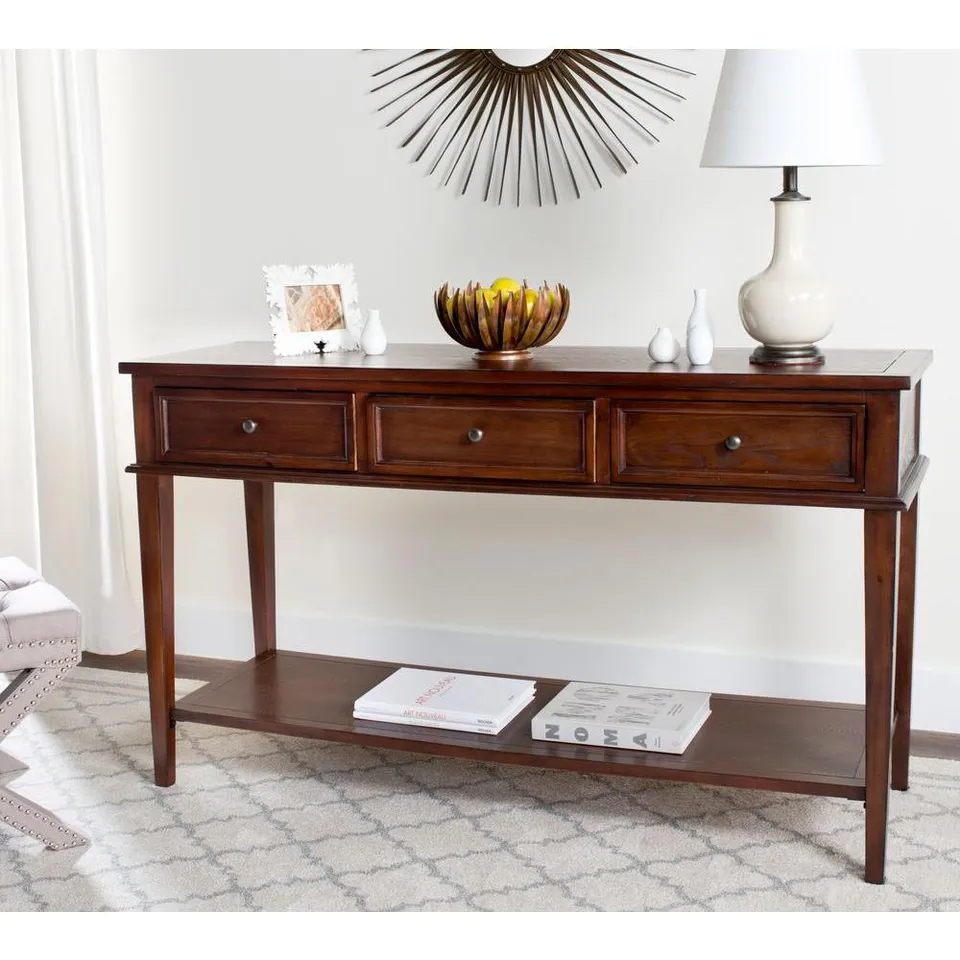 Manelin Console With Storage Drawers - Sepia