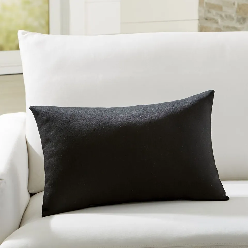 Sunbrella ® Canvas Black Outdoor 20"x13" Pillow