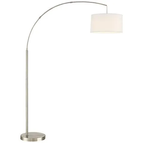 Possini Euro Cora 72" High Brushed Nickel Modern Arc Floor Lamp