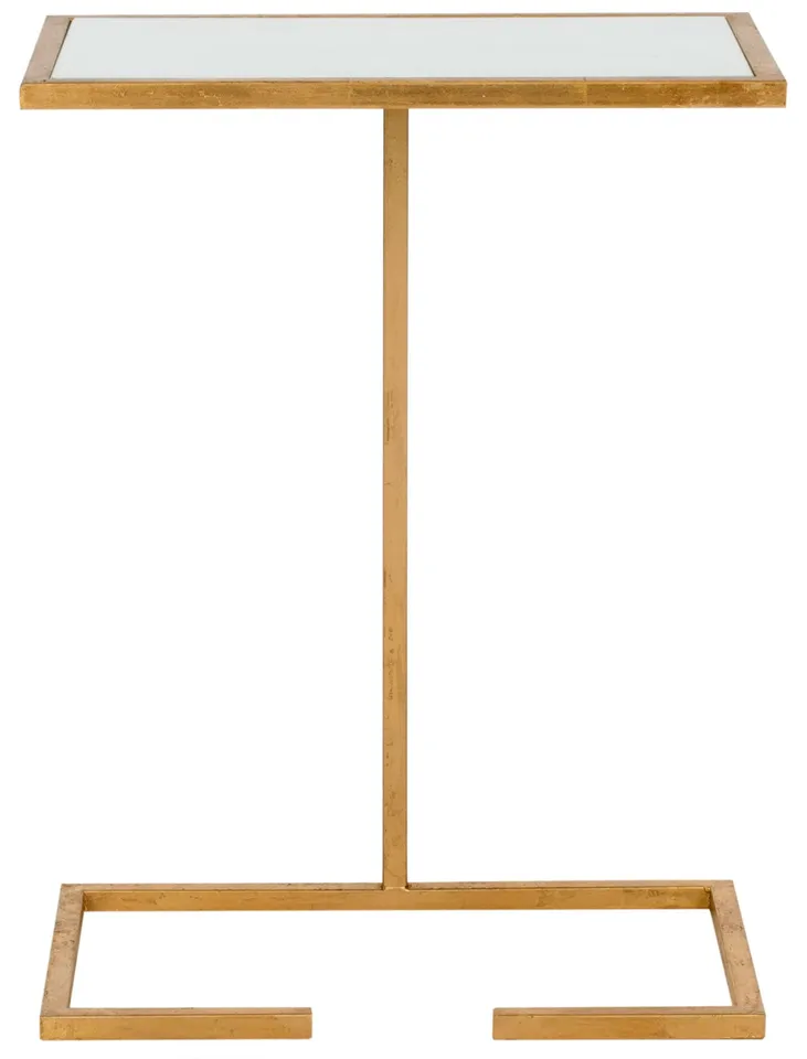 Neil Accent Table - Gold/White