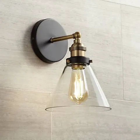 360 Lighting Burke 10 3/4" High Bronze and Warm Brass LED Wall Sconce