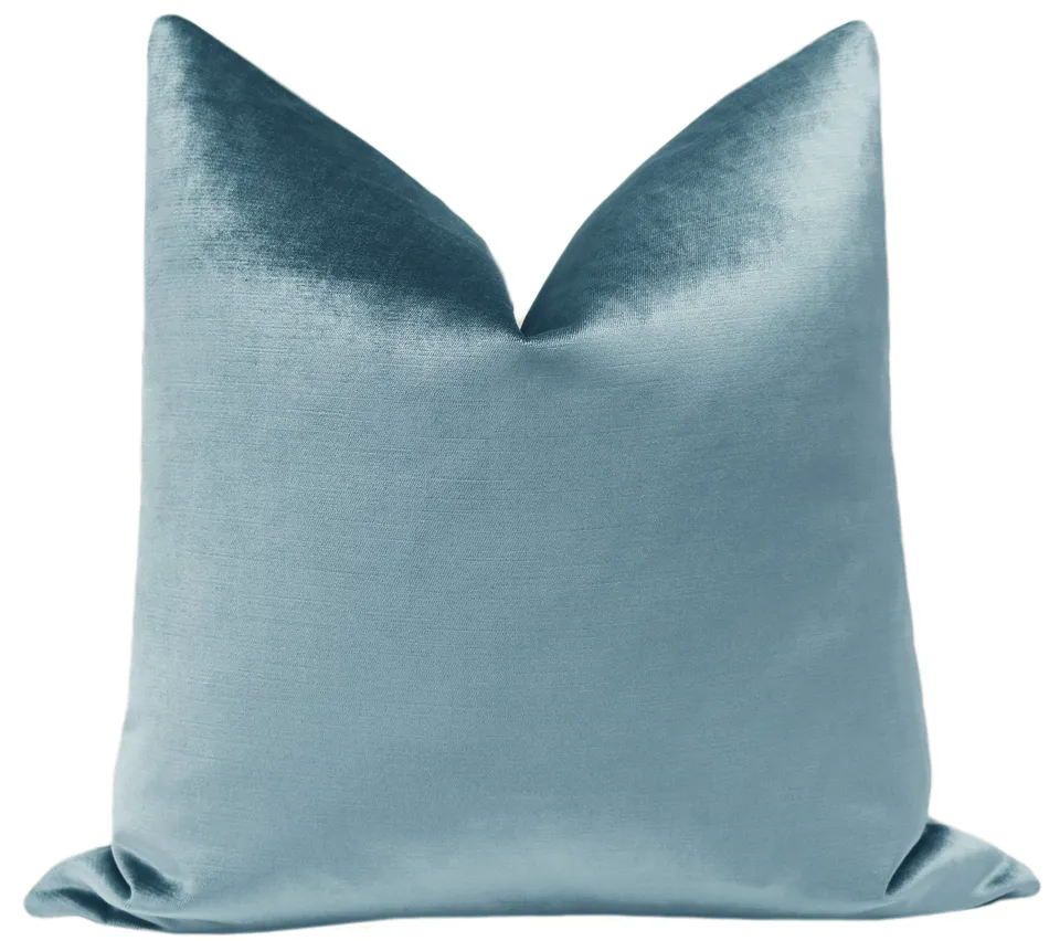 FAUX SILK VELVET // CERULEAN BLUE - 15" X 22"