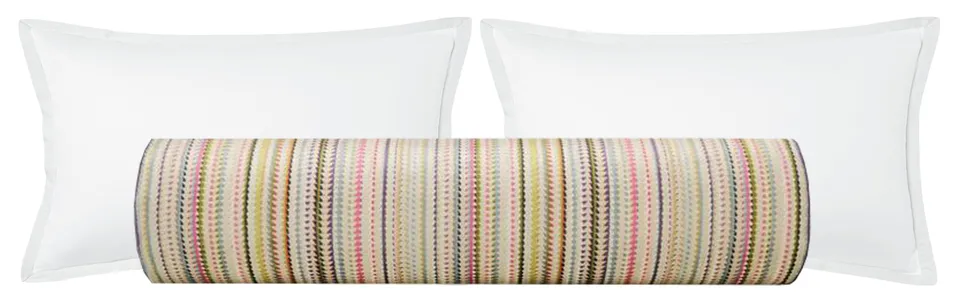 THE BOLSTER :: TRIBECA CUT VELVET // MULTI - KING // 9" X 48"