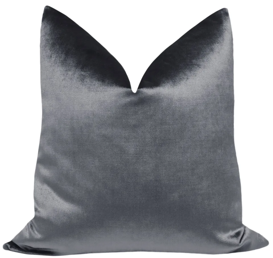 FAUX SILK VELVET // GRAPHITE - 14" X 30"