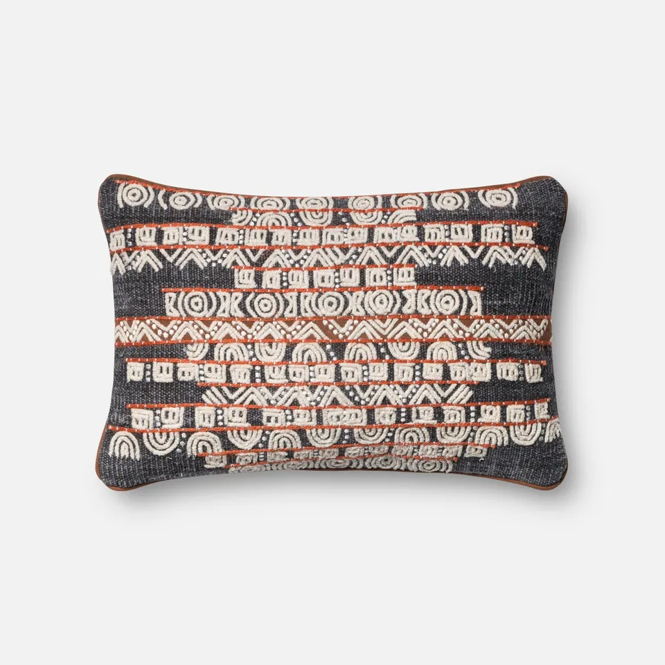 PILLOWS - BLUE / RUST - 13" X 21" Cover w/Down