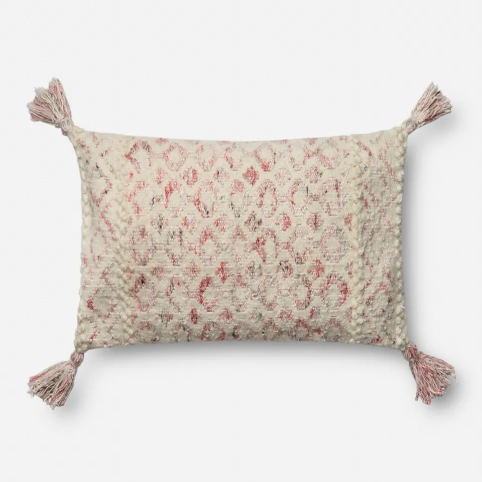Loloi x Justina Blakeney collection - PINK / IVORY - 13" X 21" Cover w/Down
