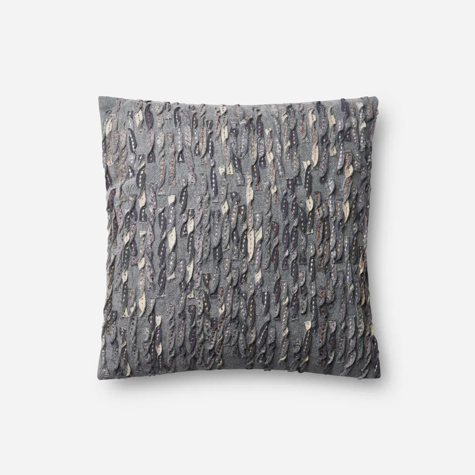 PILLOWS - GREY - 18" X 18" Cover w/Down