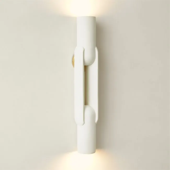 Jumeau White Concrete Wall Sconce Set of 2