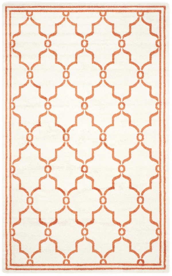 Arlo Home Indoor/Outdoor Woven Area Rug, AMT414F, Beige/Orange,  4' X 6'