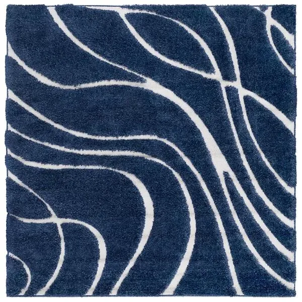 Coastal Shag Abstract Wave Area Rug